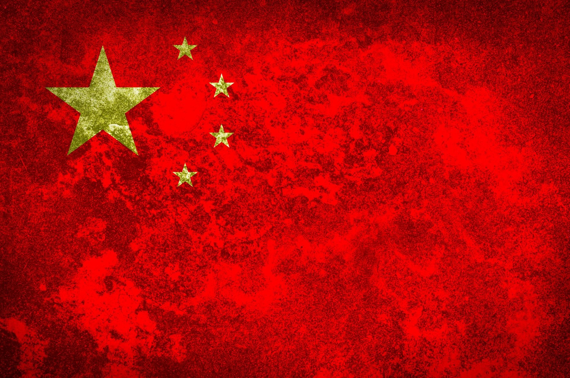 China Nation Flag in Grunge Concrete Texture